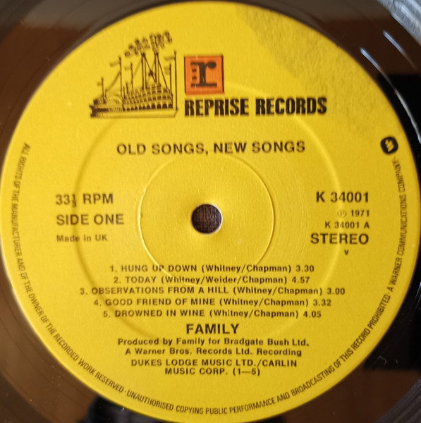 Family - Old Songs, New Songs | Reprise Records (K 34001) - 3 Family - Old Songs, New Songs | Reprise Records (K 34001) - 3