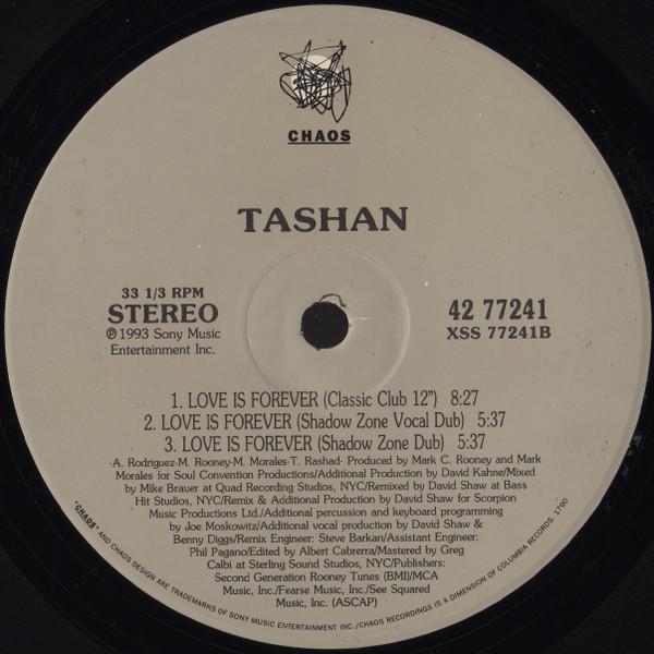 Tashan - Love Is Forever | Chaos Recordings (42 77241) - 4