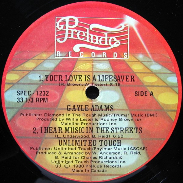 Gayle Adams / Unlimited Touch / The Strikers / Secret Weapon - Your Love Is A Lifesaver / I Hear Music In The Streets / Body Music / Must Be The Music | Prelude Records (SPEC-1232) - main Gayle Adams / Unlimited Touch / The Strikers / Secret Weapon - Your Love Is A Lifesaver / I Hear Music In The Streets / Body Music / Must Be The Music | Prelude Records (SPEC-1232) - main