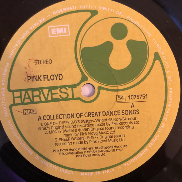 Pink Floyd - A Collection Of Great Dance Songs | Harvest (54 1075751) - main