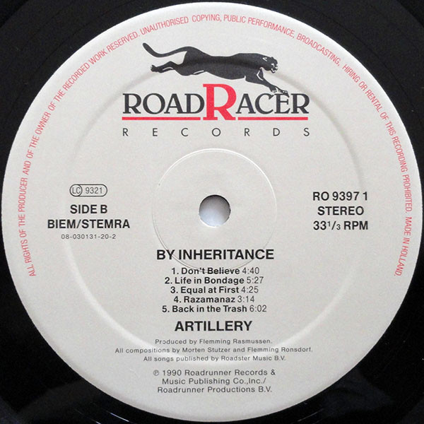 Artillery - By Inheritance | Roadracer Records (RO 9397 1) - 4