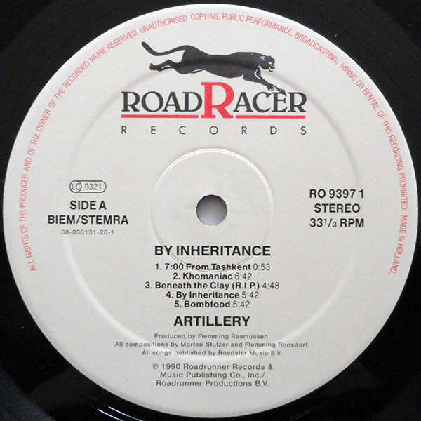 Artillery - By Inheritance | Roadracer Records (RO 9397 1) - 3