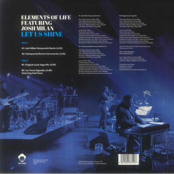 Elements Of Life Featuring Josh Milan - Let Us Shine | Vega Records (VR213) - 2 Elements Of Life Featuring Josh Milan - Let Us Shine | Vega Records (VR213) - 2