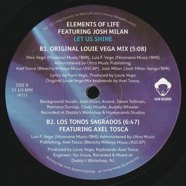 Elements Of Life Featuring Josh Milan - Let Us Shine | Vega Records (VR213) - 4 Elements Of Life Featuring Josh Milan - Let Us Shine | Vega Records (VR213) - 4