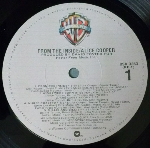 Alice Cooper - From The Inside | Warner Bros. Records (BSK 3263) - 4