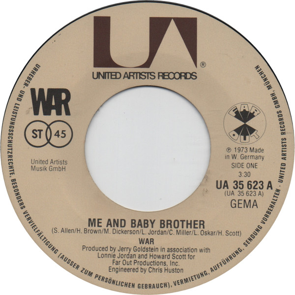 War - Me And Baby Brother | United Artists Records (35 623A) - 3