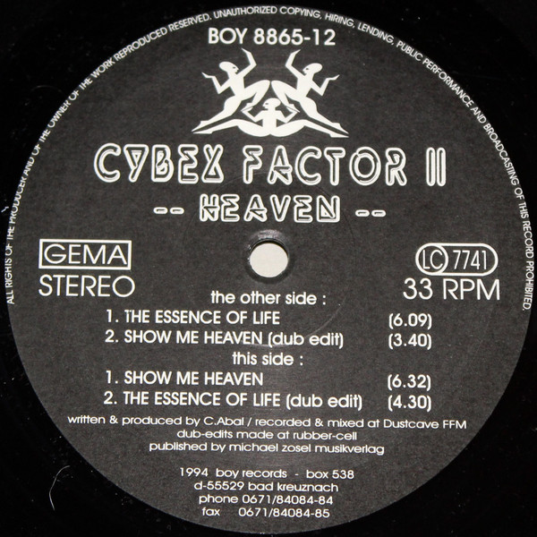 Cybex Factor - Heaven | BOY Records (BOY 8865-12)