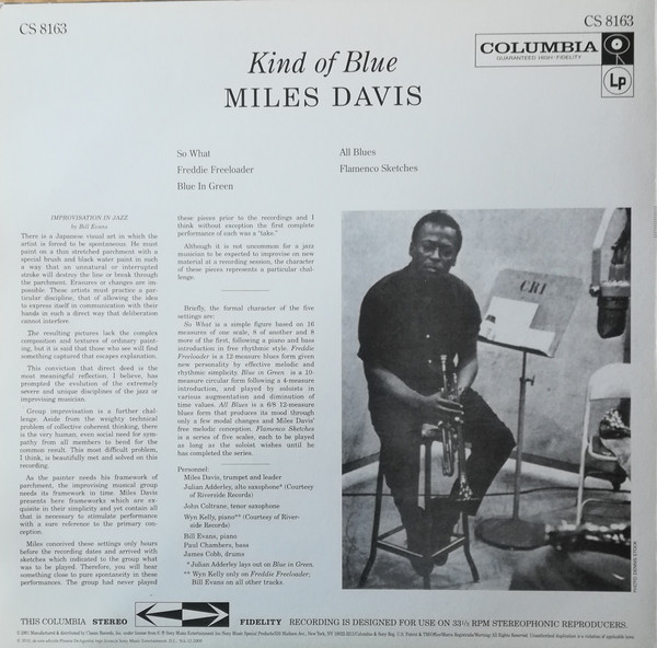 Miles Davis - Kind Of Blue | Columbia (CS 8163) - 2