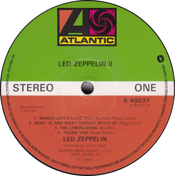 Led Zeppelin - Led Zeppelin II | Atlantic (K 40037) - 3 Led Zeppelin - Led Zeppelin II | Atlantic (K 40037) - 3
