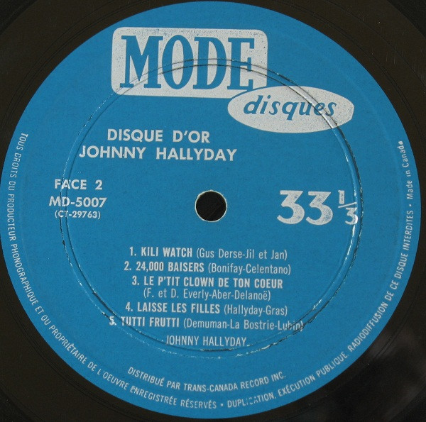 Johnny Hallyday - Le Disque D'Or | Mode Disques (MD-5007) - 4 Johnny Hallyday - Le Disque D'Or | Mode Disques (MD-5007) - 4