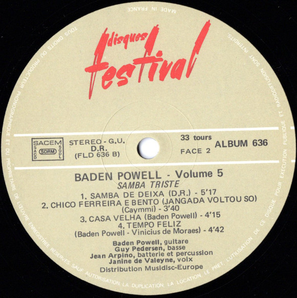 Baden Powell - Samba Triste | Platinum (PLP 84) - 4