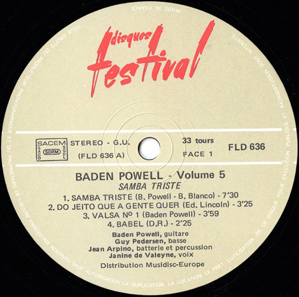 Baden Powell - Samba Triste | Platinum (PLP 84) - 3