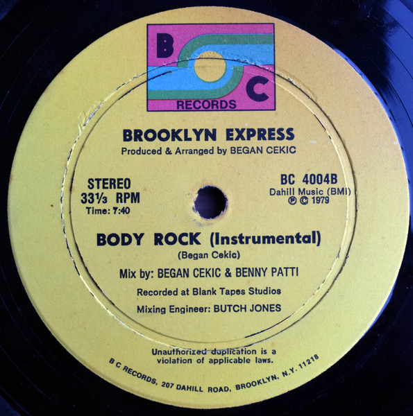 Neil "B" / Brooklyn Express - Body Rock | BC Records (BC 4004) - 2