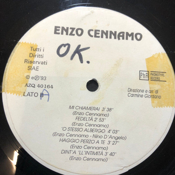 Vincenzo Cennamo - Un Cantautore Per Napoli | Phonotype Record (ABCD 543) - 3