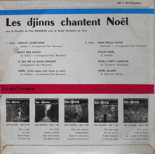 Les Djinns Sous La Direction De Paul Bonneau Et Le Grand Orchestre De Paris - Chantent Noël | Ducretet Thomson (250 V 125) - 2 Les Djinns Sous La Direction De Paul Bonneau Et Le Grand Orchestre De Paris - Chantent Noël | Ducretet Thomson (250 V 125) - 2