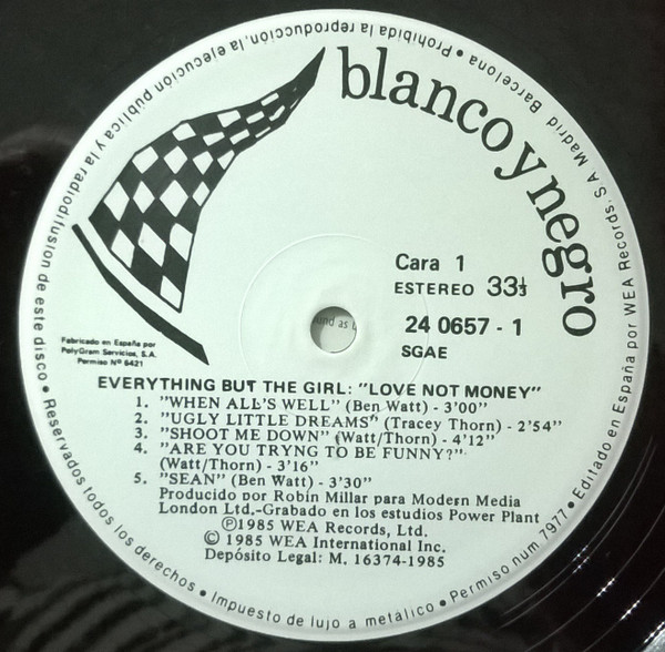 Everything But The Girl - Love Not Money | Blanco Y Negro (24 0657-1) - 3 Everything But The Girl - Love Not Money | Blanco Y Negro (24 0657-1) - 3
