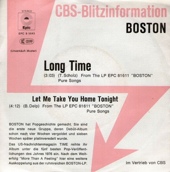 Boston - Long Time | Epic (EPC S 5043)