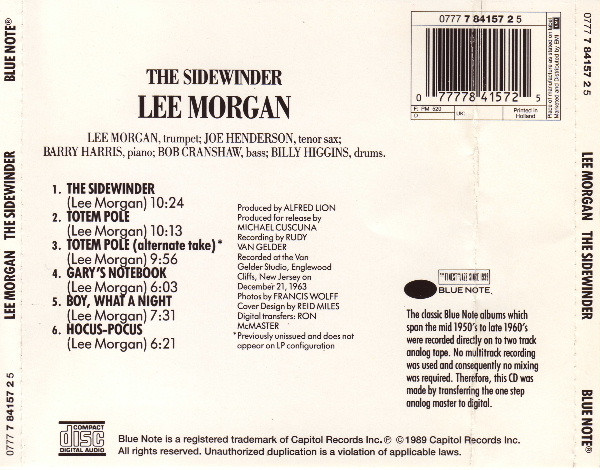 Lee Morgan - The Sidewinder | Blue Note (0777 7 84157 2 5) - 2