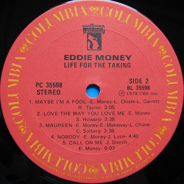 Eddie Money - Life For The Taking | Columbia (PC 35598) - 4 Eddie Money - Life For The Taking | Columbia (PC 35598) - 4