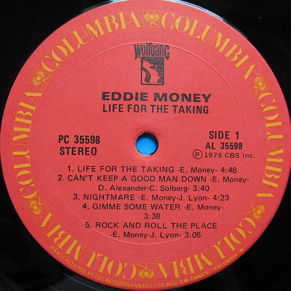 Eddie Money - Life For The Taking | Columbia (PC 35598) - 3 Eddie Money - Life For The Taking | Columbia (PC 35598) - 3