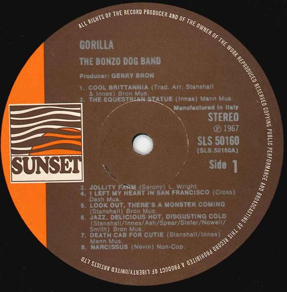 Bonzo Dog Doo-Dah Band - Gorilla | Sunset Records (SLS 50160) - 3 Bonzo Dog Doo-Dah Band - Gorilla | Sunset Records (SLS 50160) - 3