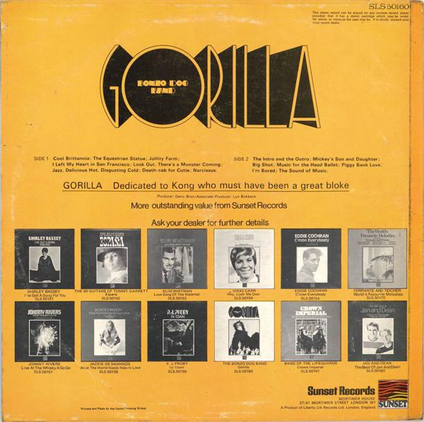 Bonzo Dog Doo-Dah Band - Gorilla | Sunset Records (SLS 50160) - 2 Bonzo Dog Doo-Dah Band - Gorilla | Sunset Records (SLS 50160) - 2
