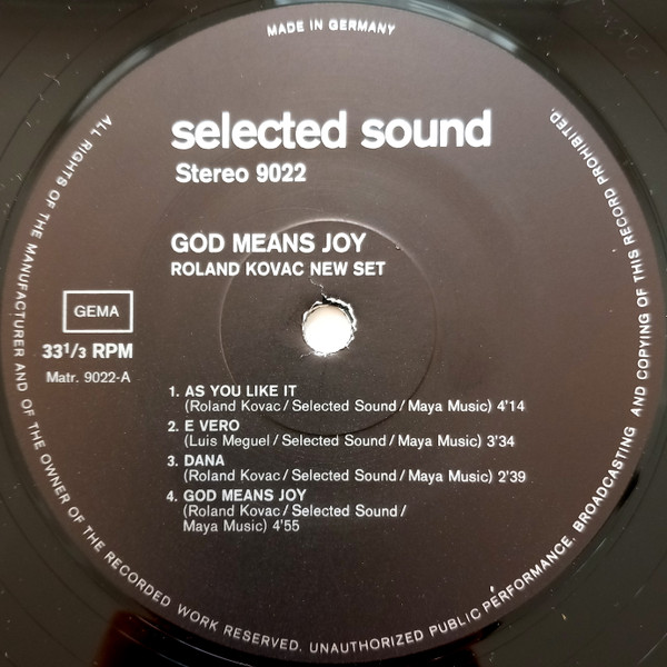 Roland Kovac New Set - God Means Joy | Selected Sound (9022) - 3 Roland Kovac New Set - God Means Joy | Selected Sound (9022) - 3