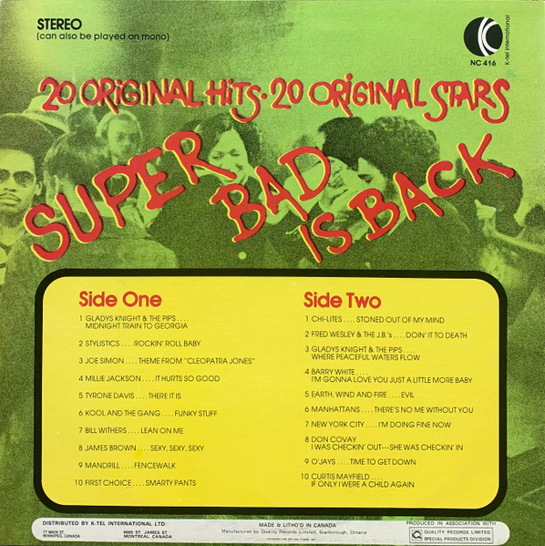 Various - Super Bad Is Back | K-Tel International (NC 416) - 2