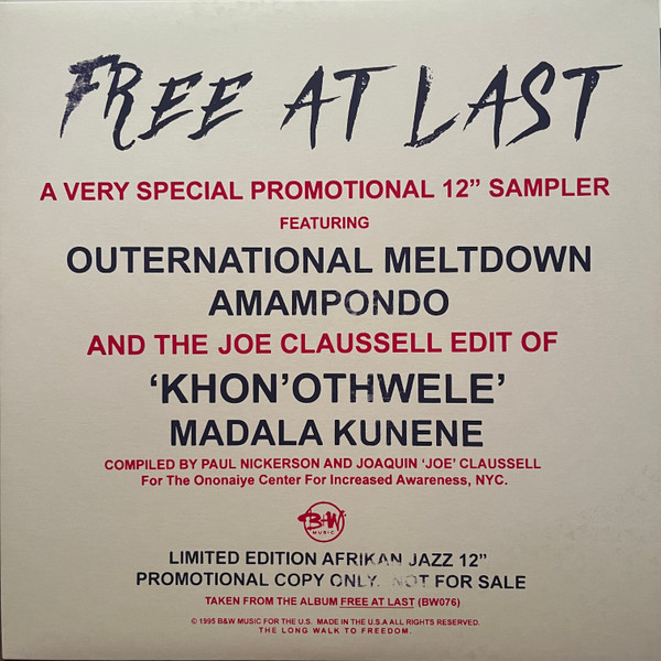 Various - Free At Last | B&W Music (PRO-A-1218)