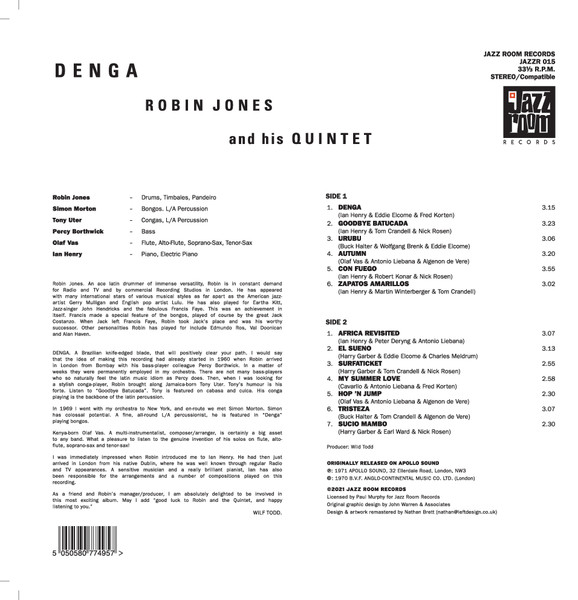 Robin Jones And His Quintet - Denga | Jazz Room Records (JAZZR 015) - 2 Robin Jones And His Quintet - Denga | Jazz Room Records (JAZZR 015) - 2