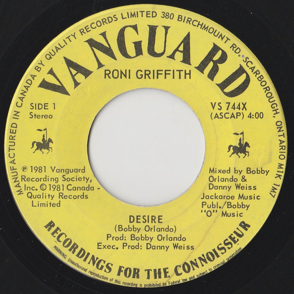 Roni Griffith - Desire / I Want Your Lovin' | Vanguard (VS 744X)