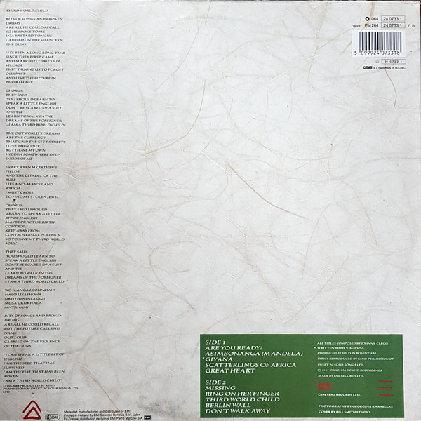 Johnny Clegg & Savuka - Third World Child | EMI (1A 064-24 0733 1) - 3
