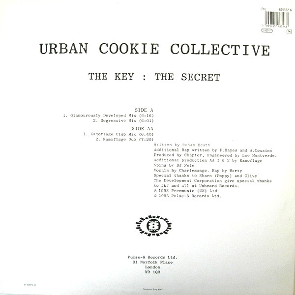 Urban Cookie Collective - The Key : The Secret | Pulse-8 Records (659872 6) - 2 Urban Cookie Collective - The Key : The Secret | Pulse-8 Records (659872 6) - 2