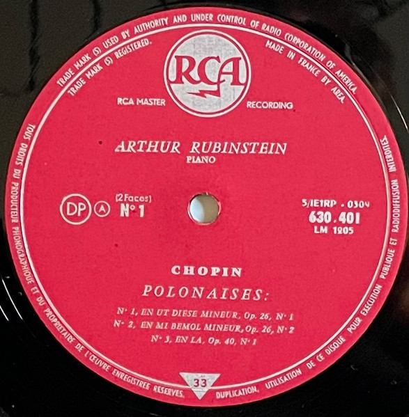 Frédéric Chopin – Arthur Rubinstein - Polonaises | RCA (630.401) - 3