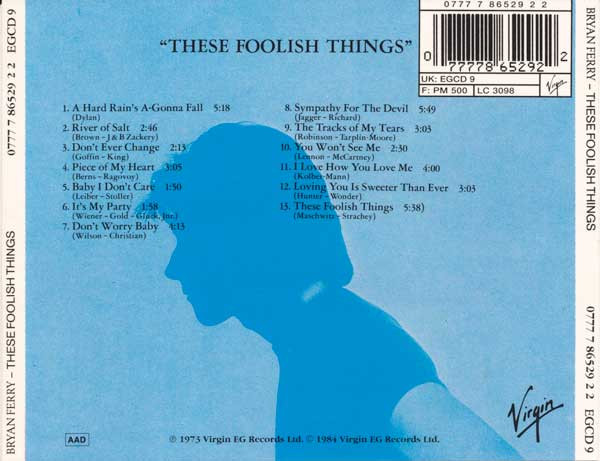Bryan Ferry - These Foolish Things | Virgin (EGCD 9) - 2 Bryan Ferry - These Foolish Things | Virgin (EGCD 9) - 2
