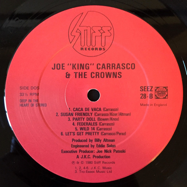 Joe King Carrasco & The Crowns - Mil Gracias A Todos Nuestros Amigos | Stiff Records (SEEZ 28) - 4 Joe King Carrasco & The Crowns - Mil Gracias A Todos Nuestros Amigos | Stiff Records (SEEZ 28) - 4