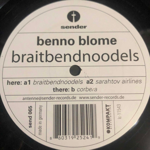 Benno Blome - Braitbendnoodels | Sender Records (sender 065) - 3 Benno Blome - Braitbendnoodels | Sender Records (sender 065) - 3