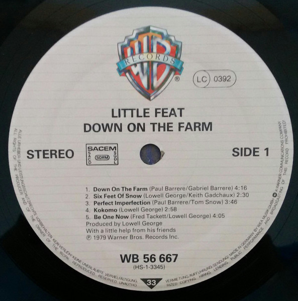 Little Feat - Down On The Farm | Warner Bros. Records (WB 56 667) - 3 Little Feat - Down On The Farm | Warner Bros. Records (WB 56 667) - 3