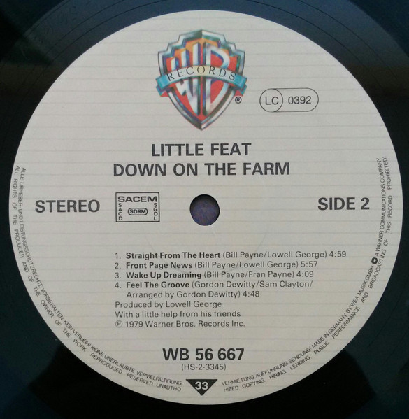 Little Feat - Down On The Farm | Warner Bros. Records (WB 56 667) - 4 Little Feat - Down On The Farm | Warner Bros. Records (WB 56 667) - 4