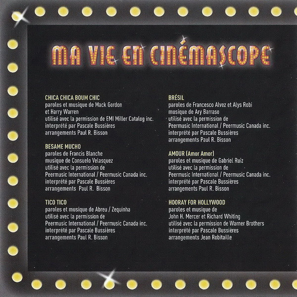 Pascale Bussières - Ma Vie En Cinémascope | Musicor (MQMCD-2342) - 4 Pascale Bussières - Ma Vie En Cinémascope | Musicor (MQMCD-2342) - 4