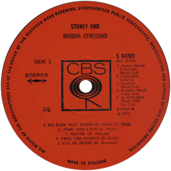 Barbra Streisand - Stoney End | CBS (S 64269) - 4 Barbra Streisand - Stoney End | CBS (S 64269) - 4