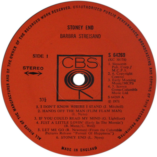 Barbra Streisand - Stoney End | CBS (S 64269) - 3 Barbra Streisand - Stoney End | CBS (S 64269) - 3