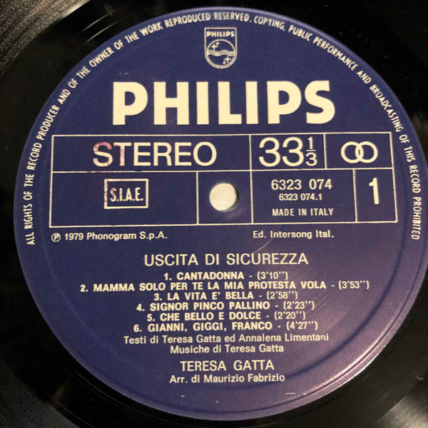 Teresa Gatta - Uscita Di Sicurezza | Philips (6323 074) - 3