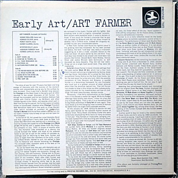 Art Farmer - Early Art [Vinyl] | Prestige (PR 7665) - 2