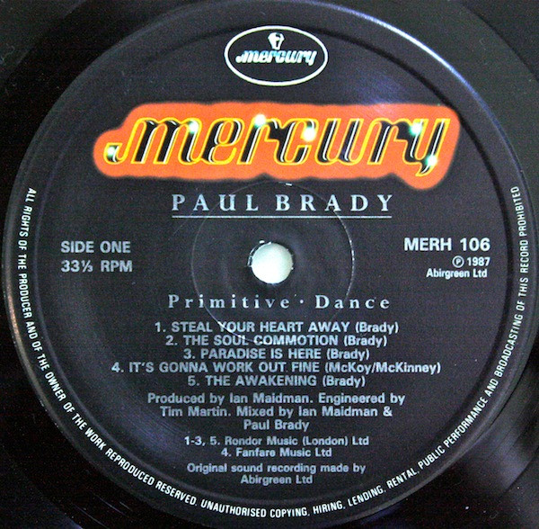 Paul Brady - Primitive • Dance | Mercury (MERH 106) - 2 Paul Brady - Primitive • Dance | Mercury (MERH 106) - 2