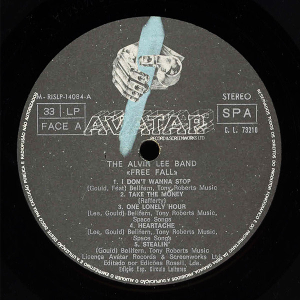 The Alvin Lee Band - Free Fall | Avatar Record & Screenworks Ltd (RISLP 14084) - 3
