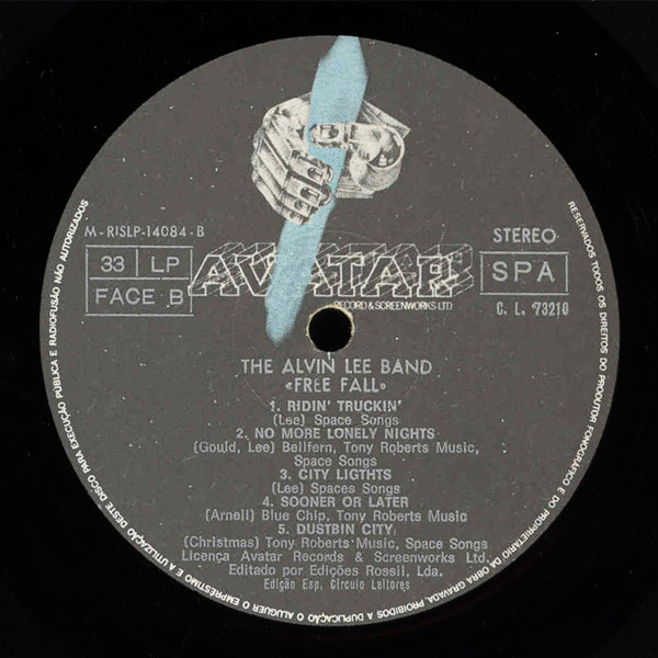 The Alvin Lee Band - Free Fall | Avatar Record & Screenworks Ltd (RISLP 14084) - 4