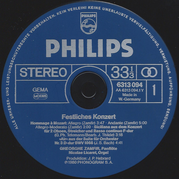 Gheorghe Zamfir - Festliches Konzert | Philips (6313 094) - 3 Gheorghe Zamfir - Festliches Konzert | Philips (6313 094) - 3