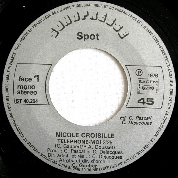 Nicole Croisille - Téléphone-Moi | Sonopresse (ST 40.204) - 3