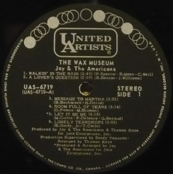 Jay & The Americans - Wax Museum | United Artists Records (UAS 6719) - 2